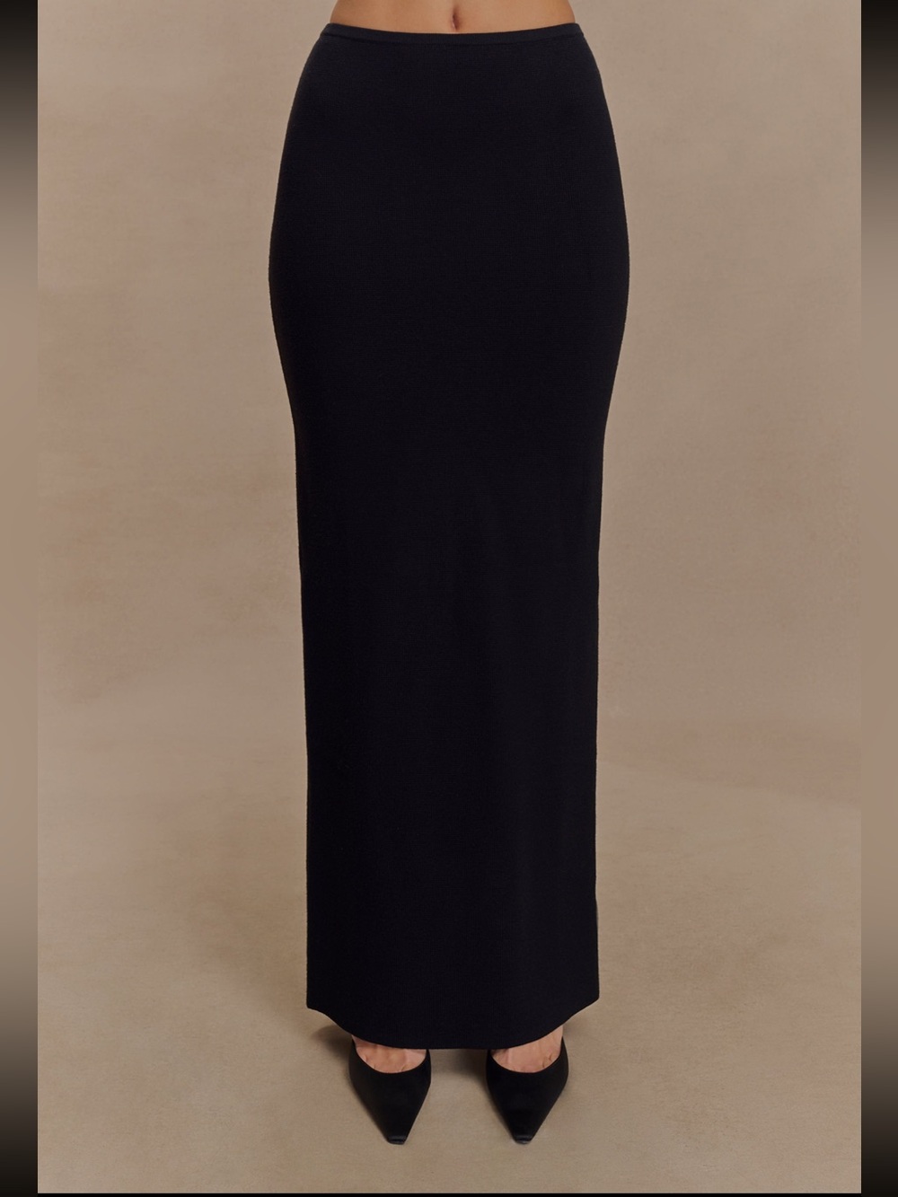 Black Maxi Knit Skirt - Meshki